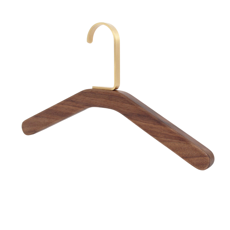 Black Walnut Solid Wood Non-Slip Coat Brass Hanger