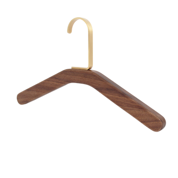 Black Walnut Solid Wood Non-Slip Coat Brass Hanger